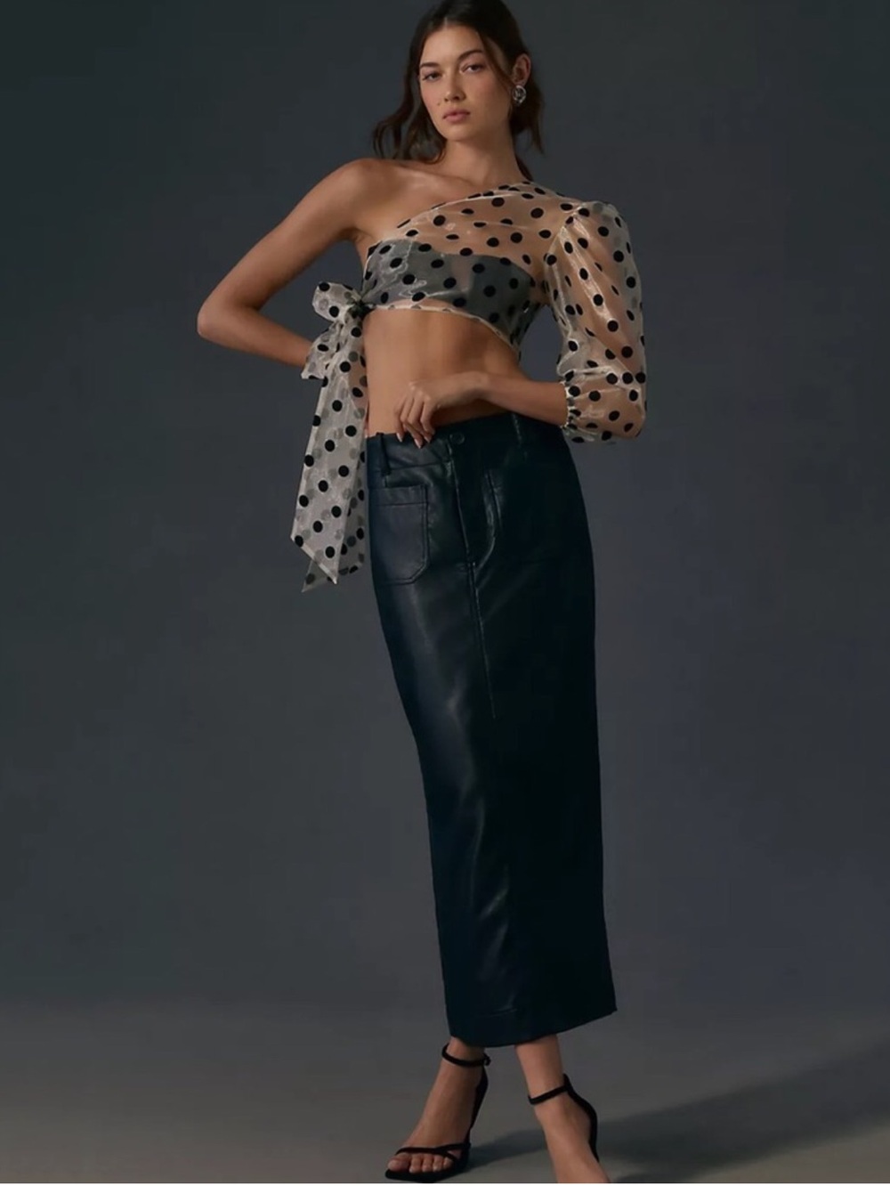 “MAEVE” X Anthropologie The Colette Faux Leather Maxi Skirt